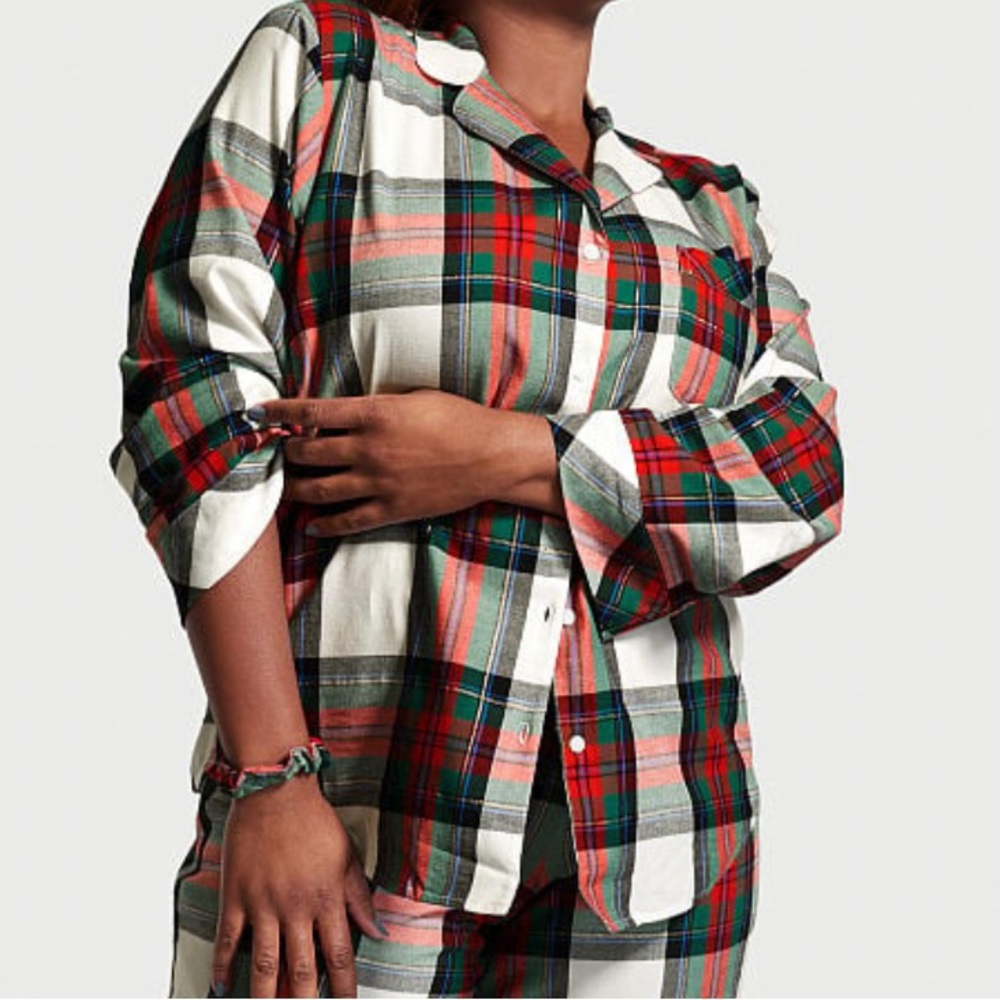 Victorias Secret | NEW Plaid Flannel Pajama SHIRT Regular M-